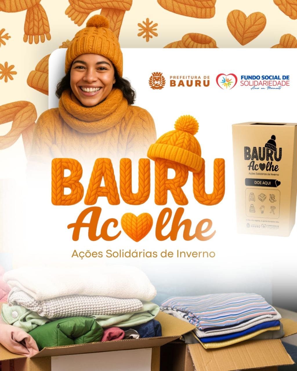 Campanha Bauru Acolhe 2026 segue arrecadando agasalhos e cobertores para famílias em vulnerabilidade em Bauru