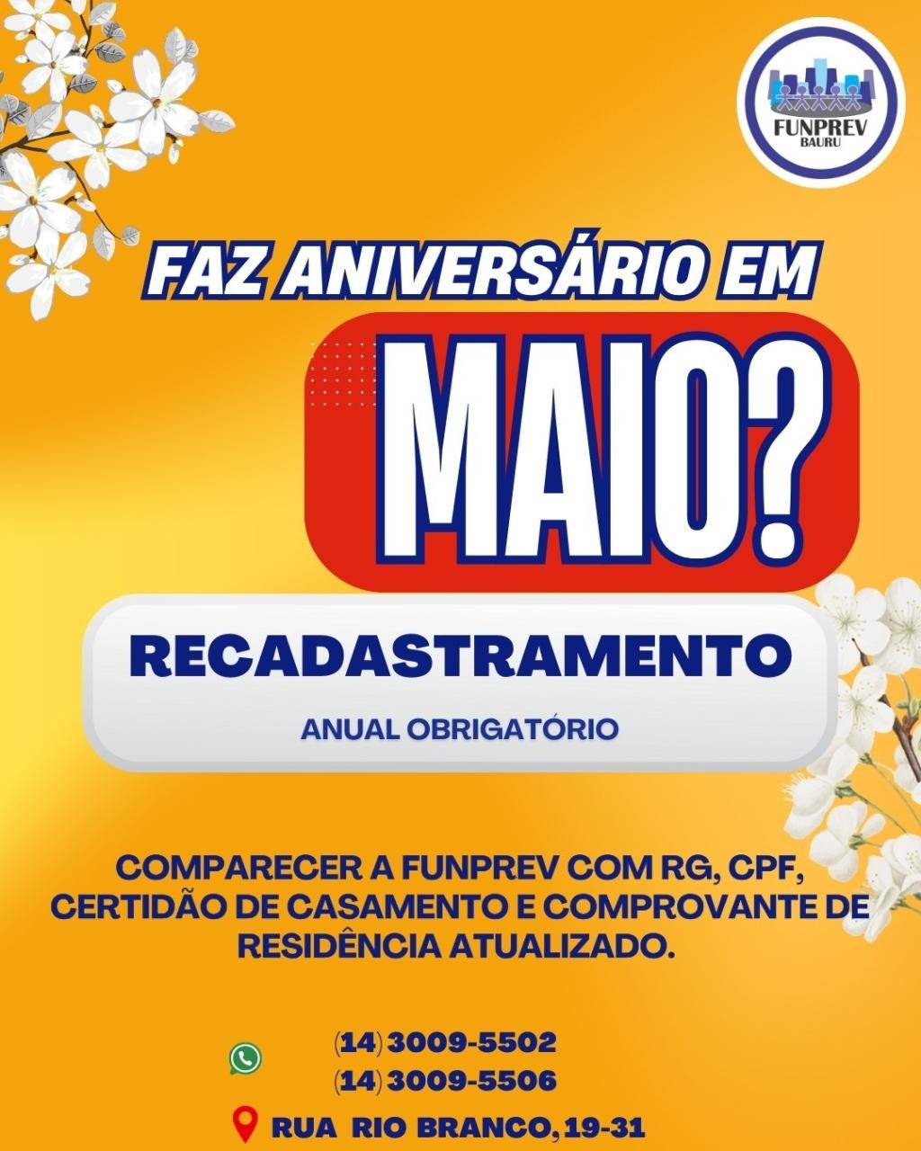 Recadastramento Anual Obrigatório da Funprev Bauru: Aniversariantes de Maio Devem Regularizar Situação