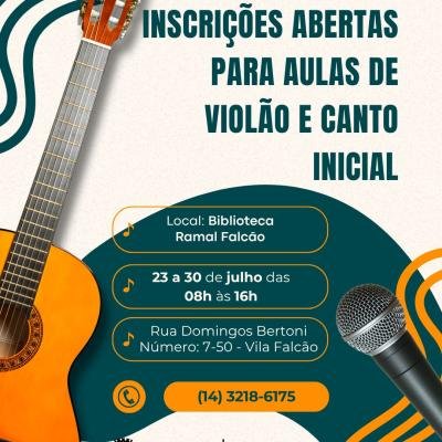 Aulas Gratuitas de Violão e Canto para Iniciantes na Vila Falcão em Bauru — Inscreva-se!