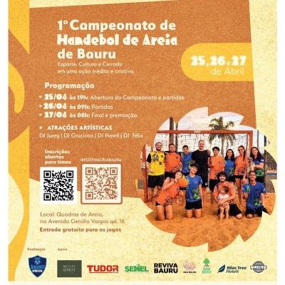 1º Campeonato de Handebol de Areia de Bauru acontece neste fim de semana no Festival Cria
