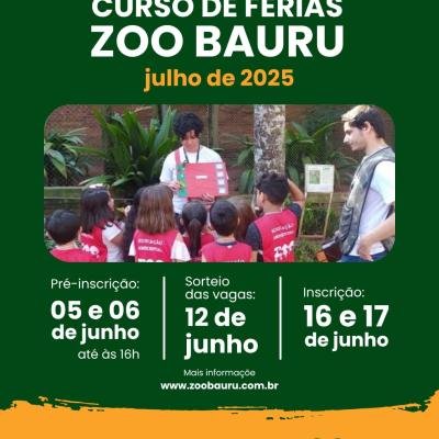 Curso de Férias do Zoológico de Bauru 2025 abre pré-inscrições com vagas limitadas