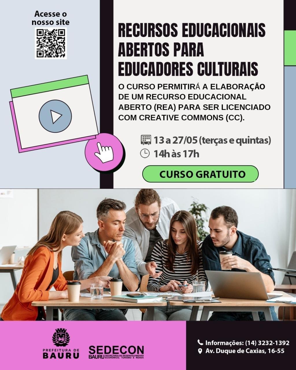 Curso de Recursos Educacionais Abertos em Bauru: Inscrições Abertas no CIT
