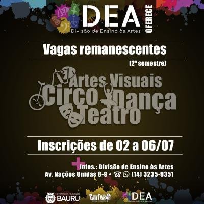 Bauru abre inscrições para cursos gratuitos de Artes, Dança, Teatro e Circo — vagas remanescentes