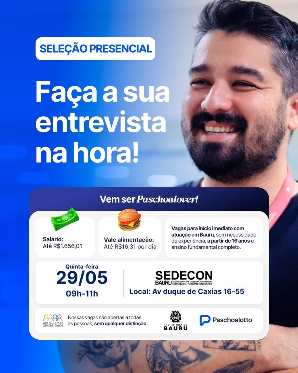 Bauru realiza ação de empregabilidade para pessoas com deficiência com apoio da Sedecon e Paschoalotto