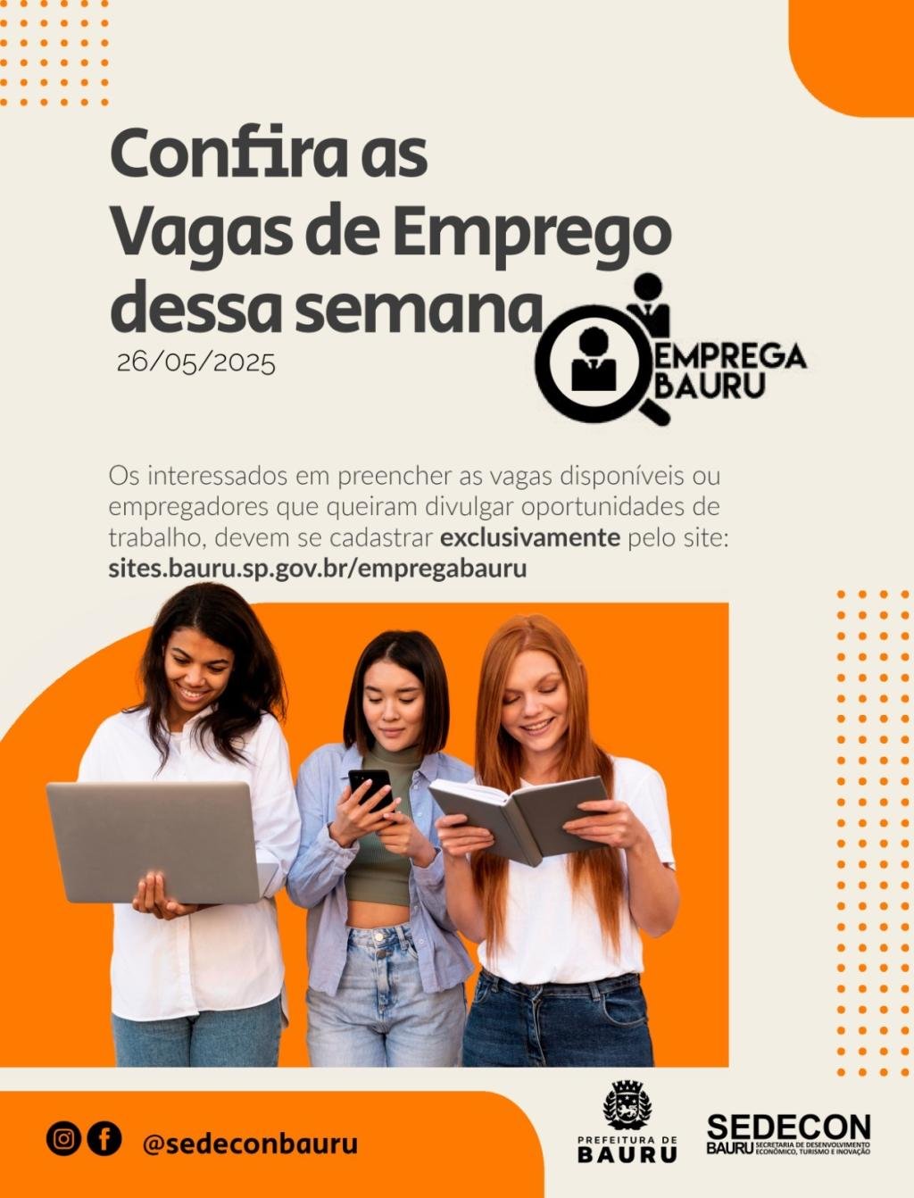 Emprega Bauru divulga mais de 70 vagas de emprego atualizadas nesta semana