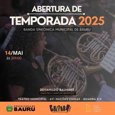 Banda Sinfônica de Bauru faz concerto especial para o Dia das Mães no Teatro Municipal