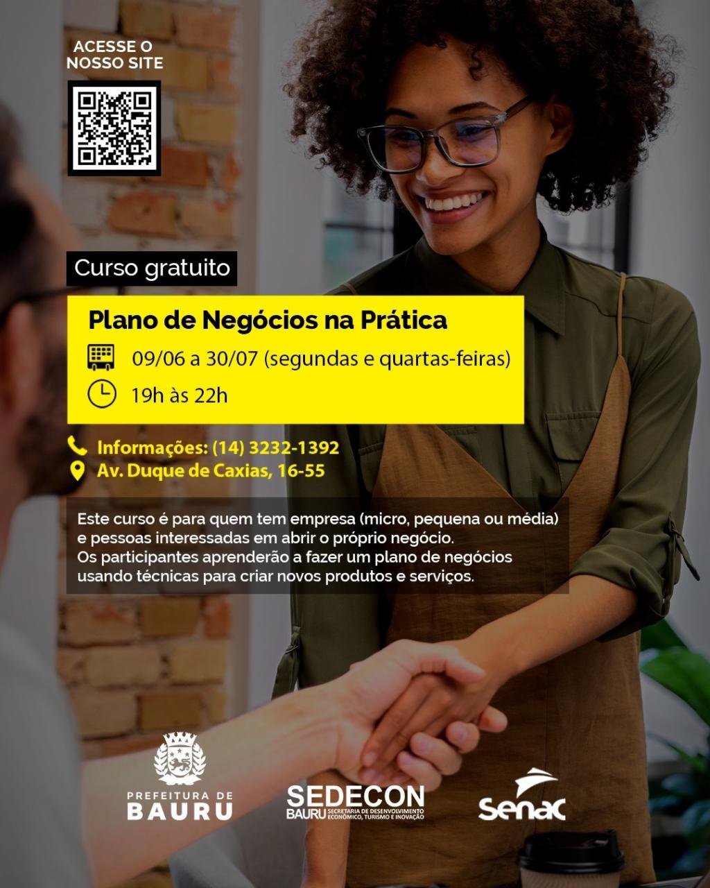 Curso gratuito ‘Plano de Negócios na Prática’ está com inscrições abertas no CIT Bauru em parceria com o Senac