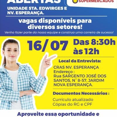 Panelão Supermercados realiza processo seletivo com apoio da Sedecon em Bauru nesta quarta-feira