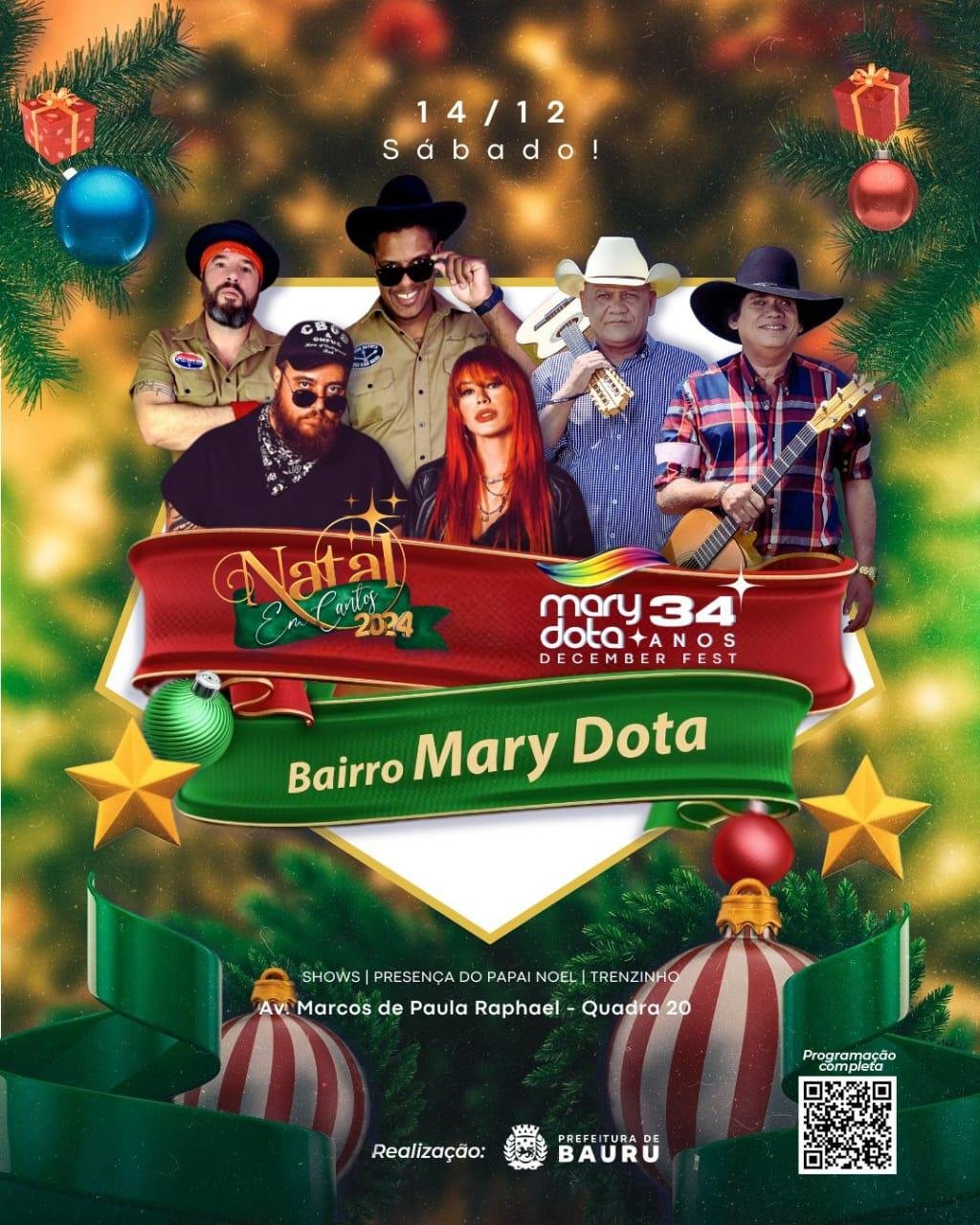 ‘December Fest’ e ‘Natal EmCantos’ comemoram o aniversário do Mary Dota neste sábado