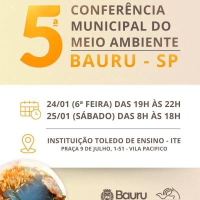 Conferência Municipal do Meio Ambiente de Bauru está com inscrições abertas até quarta-feira
