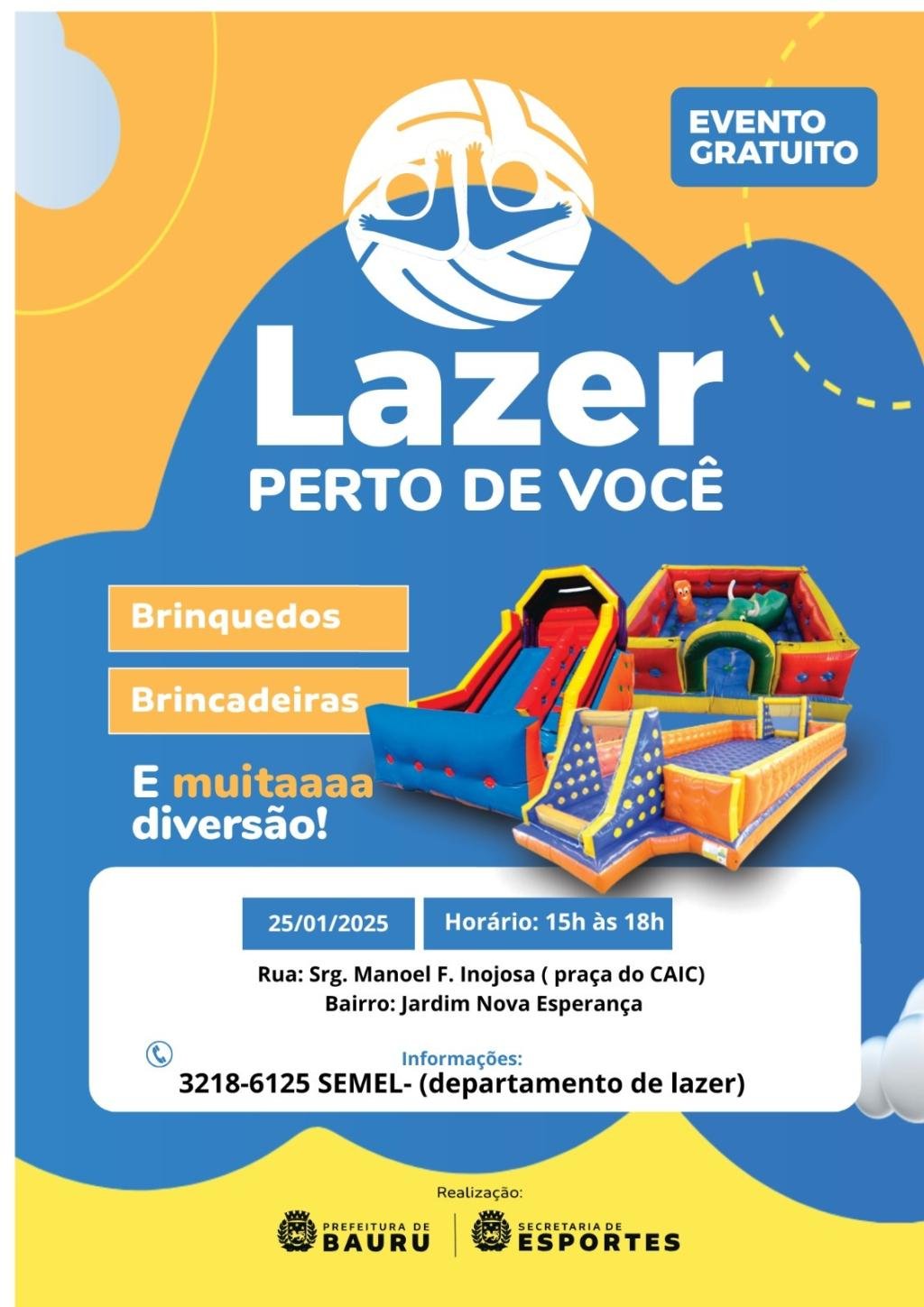 Programa ‘Lazer Perto de Você’ terá primeira atividade do ano neste sábado