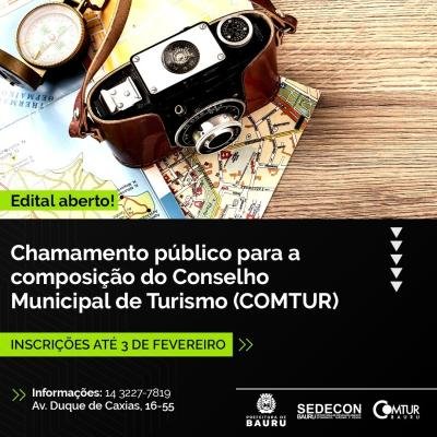 Sedecon está com edital de chamamento público aberto para a composição do Conselho Municipal de Turismo