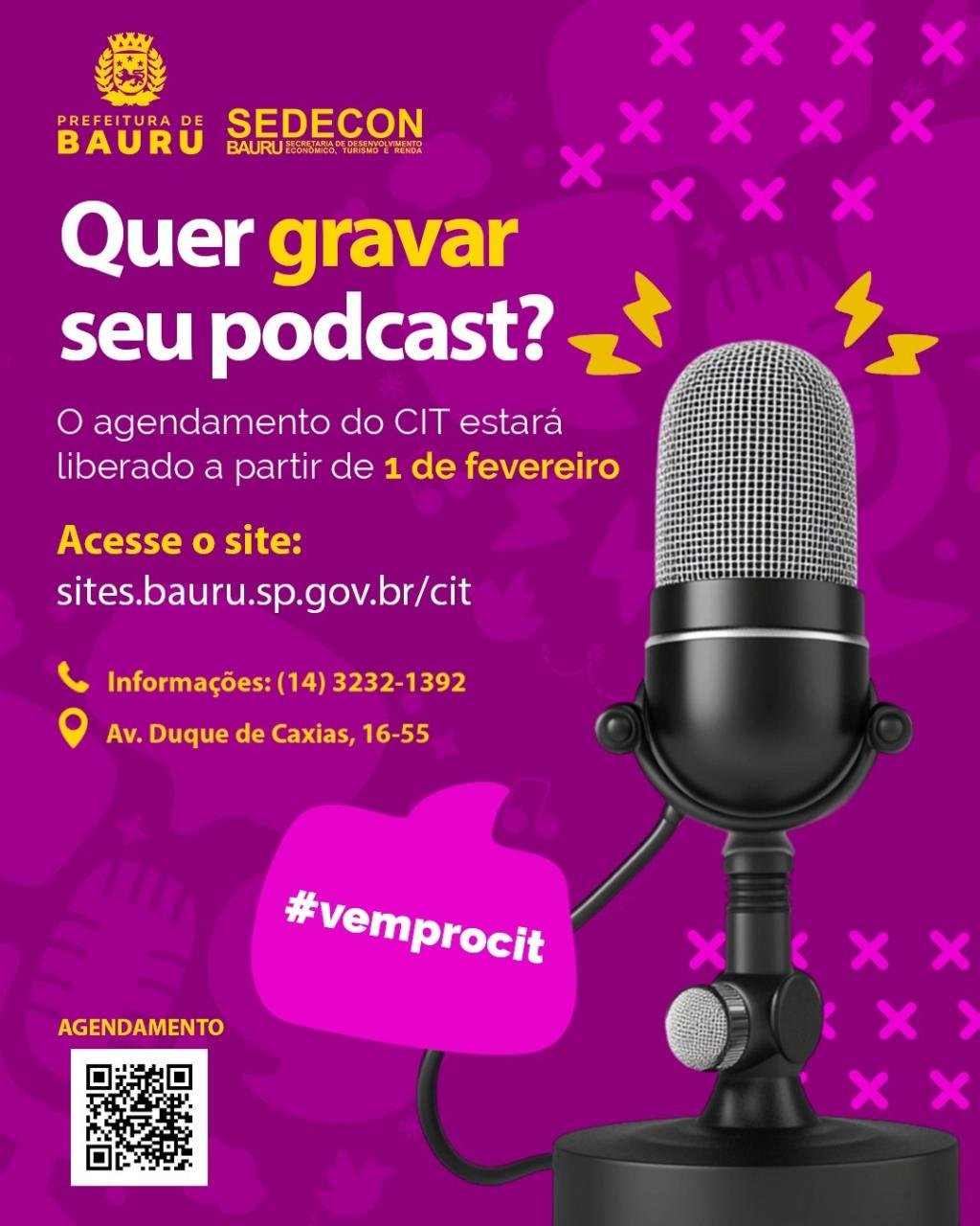 Centro de Inovação Tecnológica libera agendamento online para a sala de podcast