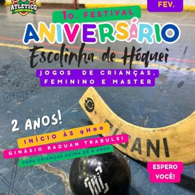 Festival de Aniversário da Escolinha de Hóquei Sobre Patins acontece no ginásio Raduan Trabulsi Filho