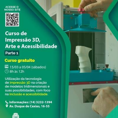 Curso ‘Impressão 3D, Arte e Acessibilidade - Parte 1’ está com inscrições abertas no CIT