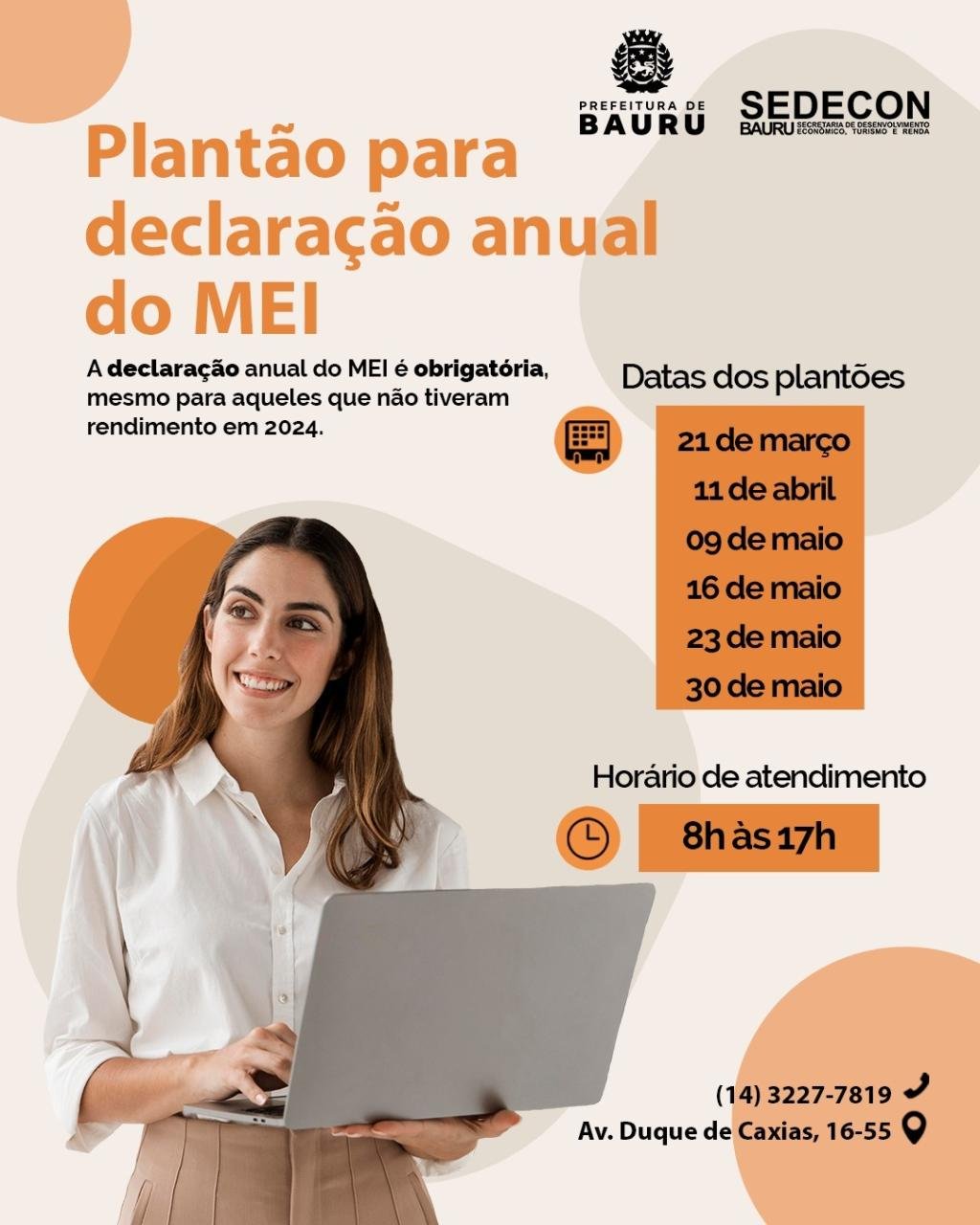 Sedecon terá plantão para declaração anual de MEI nesta sexta-feira