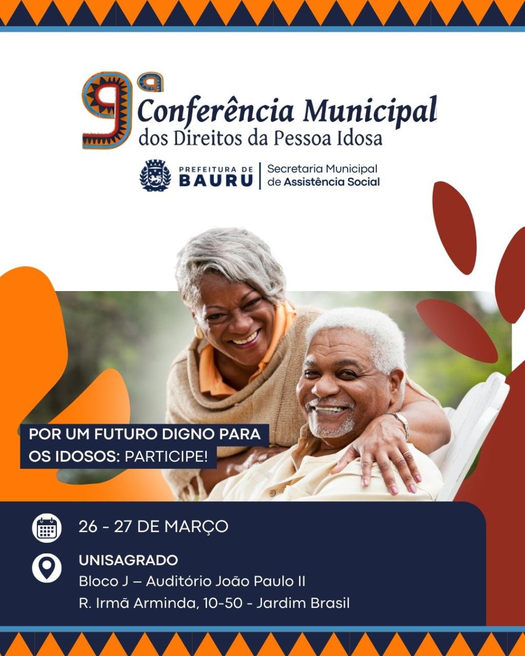 Prefeitura de Bauru e Comupi abrem inscrições para a Conferência Municipal dos Direitos da Pessoa Idosa