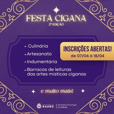 Secretaria de Cultura abre inscrições para atividades do Dia Nacional do Cigano