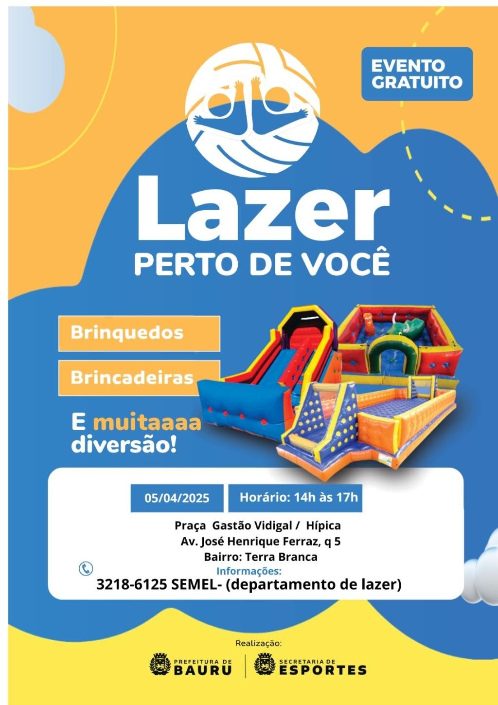 Programa ‘Lazer Perto de Você’ neste sábado será na Praça da Hípica