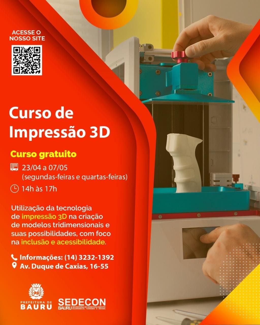 Curso ‘Impressão 3D’ tem inscrições prorrogadas no CIT