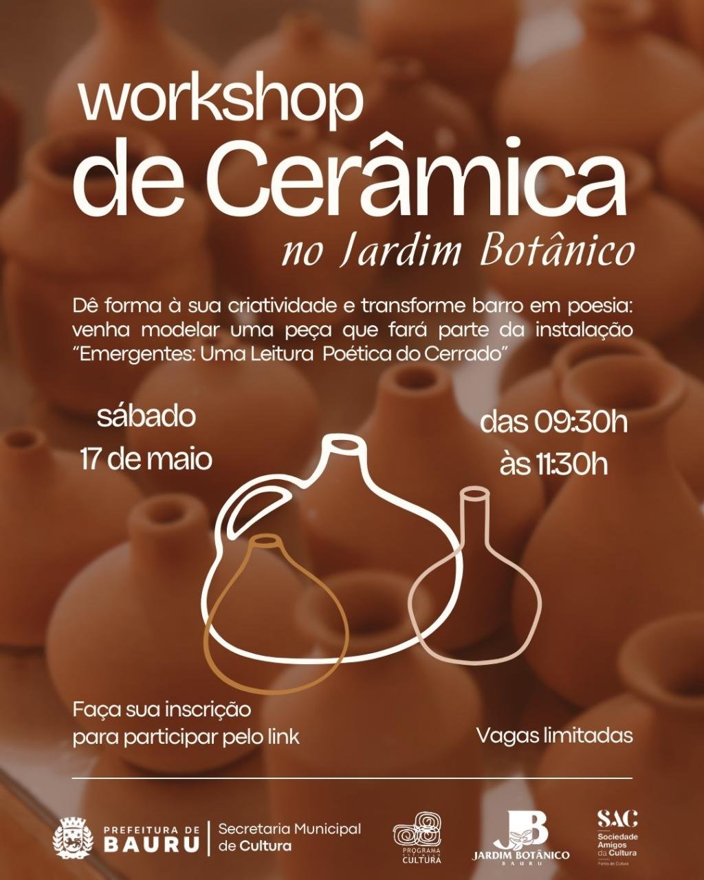 Workshop de Cerâmica no Jardim Botânico de Bauru: Inscrições Abertas!